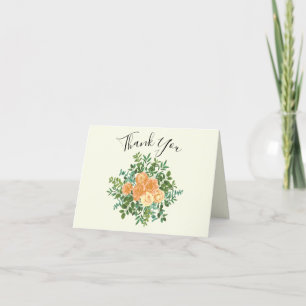 Peach & Ivory Peony & Rose Blumenkarten Dankeskarte