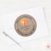 Peach Jam Kraft Paper Canning Jar Labels Runder Aufkleber (Umschlag)