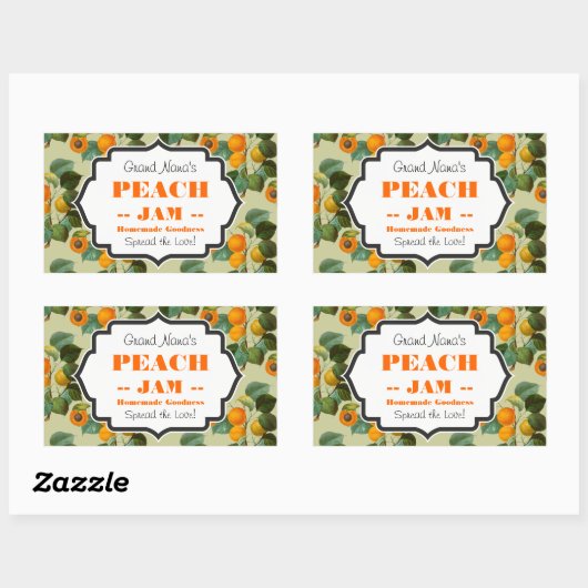 Peach Jam Label Rechteckiger Aufkleber (Blatt)