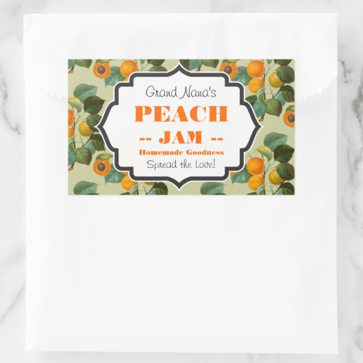 Peach Jam Label Rechteckiger Aufkleber (Tasche)