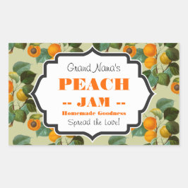 Peach Jam Label Rechteckiger Aufkleber