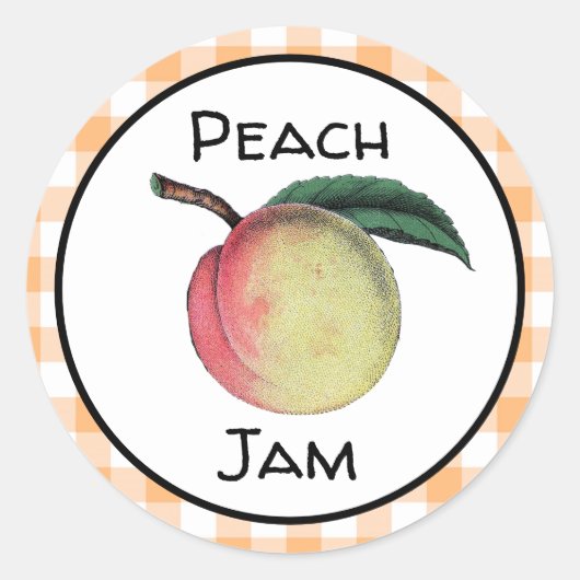 Peach Jam Label Runder Aufkleber (Vorderseite)