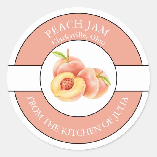 Peach Jam Label Runder Aufkleber (Vorderseite)