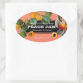 Peach Jam Preserve Label Frucht Ovaler Aufkleber (Tasche)