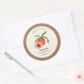 Peach Jelly, Jam Jar mit Kraft-Papiergrenze Runder Aufkleber (Umschlag)