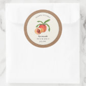 Peach Jelly, Jam Jar mit Kraft-Papiergrenze Runder Aufkleber (Tasche)
