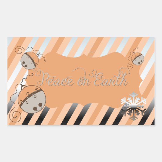 Peach Jingle Bells Strip Rectangle Sticker (Vorderseite)