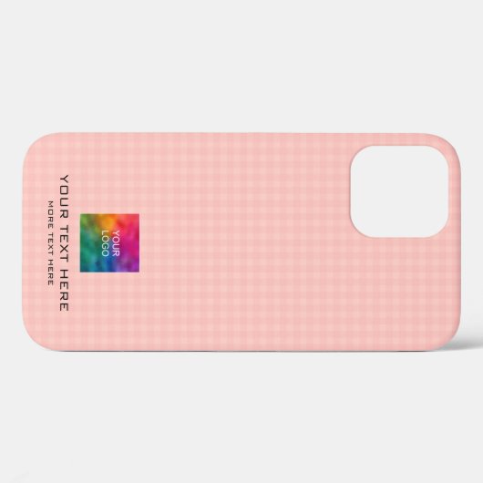 Peach Kariert Design Template Business Logo Elegan Case-Mate iPhone Hülle (Rückseite (Horizontal))