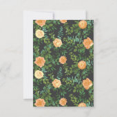 Peach Karkohle Gray Peony Rose Hochzeitstag Rett Einladung (Rückseite)