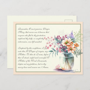 Peach katholic Memorira Gebet zur Jungfrau Mary Postkarte