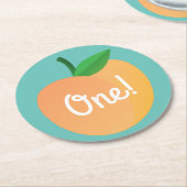 Peach Kid's Geburtstagsparty Theme Runder Pappuntersetzer (Angewinkelt)