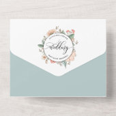 Peach Koral Botanische Hochzeitsriss Aus UAWG All In One Einladung (Rückseite)