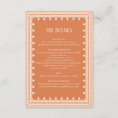 Peach Lace Details Reception Information Wedding  Begleitkarte (Vorderseite)