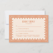 Peach Lace Elegant Wedding Invitation, RSVP Karte (Vorderseite)