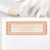 Peach Lace Wedding Invitation Return Address (Insitu)