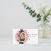 Peach Lash Artist Business Card Visitenkarte (Stehend Vorderseite)