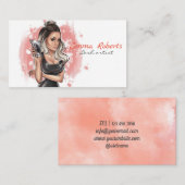 Peach Lash Artist Business Card Visitenkarte (Vorne/Hinten)