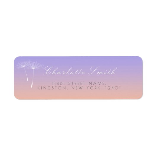 Peach Lavanda Gray Ombre Dandelion Address (Vorne)