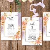 Peach, Lavender Sitzplan Cards mit Gästennamen