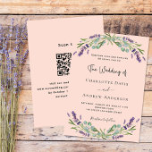 Peach Lavender Violett QR-Code UAWG Luxus Hochzeit Einladung