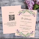 Peach Lavender Violett QR-Code UAWG Luxus Hochzeit Einladung