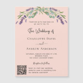 Peach Lavender Violett QR UAWG Luxus Hochzeit Magneteinladung (Vorderseite)