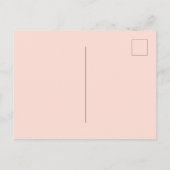 Peach lavender violette florale grüne Hochzeit Einladungspostkarte (Rückseite)