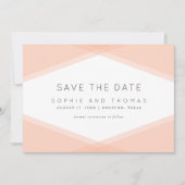 Peach Layered Geometric & Light Sage Save the Date Einladung (Vorderseite)