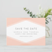 Peach Layered Geometric & Light Sage Save the Date Einladung (Stehend Vorderseite)