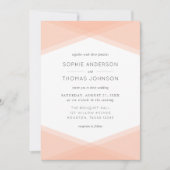 Peach Layered Geometric & Light Sage Wedding Einladung (Vorderseite)