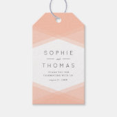 Peach Layered Geometric & Light Sage Wedding Geschenkanhänger (Vorderseite)