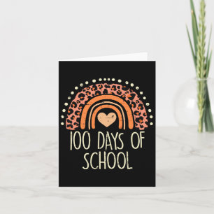 Peach Leopard Rainbow 100 Days School Niedlich 100 Karte