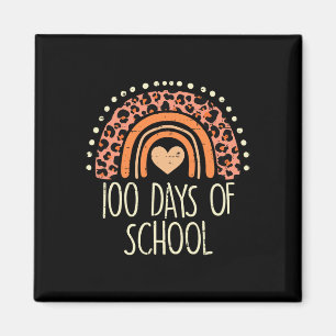 Peach Leopard Rainbow 100 Days School Niedlich 100 Magnet