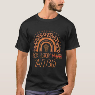 Peach Leopard Regenbogen Fist Black History 24 7 3 T-Shirt