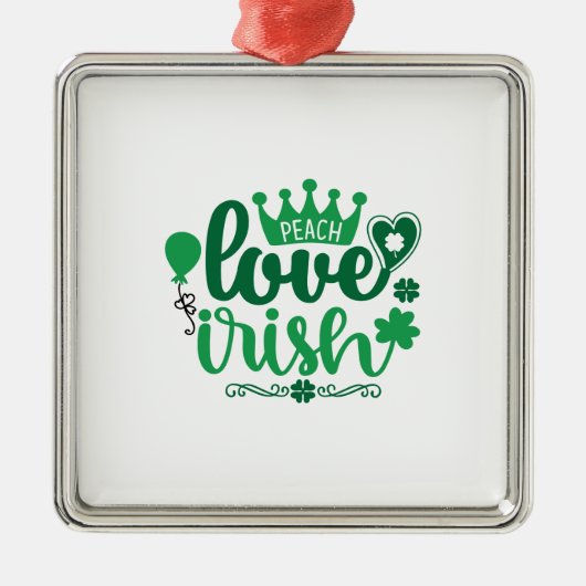 Peach Liebe Irish Ornament Aus Metall (Vorne)
