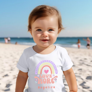 Peach "Liebe more" name Baby T-shirt