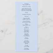 Peach Light Blue Peony Rose Floral Wedding Program Menükarte (Rückseite)