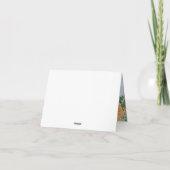 Peach Light Blue Peony Rose Hochzeit Vielen Dank Dankeskarte (Rückseite)