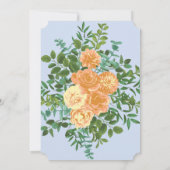 Peach Light Blue Wedding Rose Blues Einladung (Rückseite)