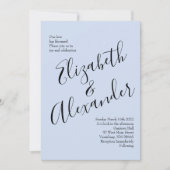 Peach Light Blue Wedding Rose Blues Einladung (Vorderseite)