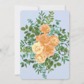 Peach Light Blue Wedding Rose Blues Einladung (Rückseite)