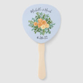 Peach Light Blue Wedding Rose Blues Fächer (Vorderseite)