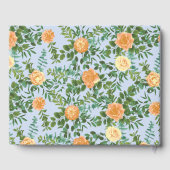 Peach Light Blue Wedding Rose Blues Gästebuch (Rückseite)