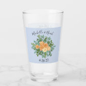 Peach Light Blue Wedding Rose Blues Glas (Rückseite)