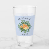 Peach Light Blue Wedding Rose Blues Glas (Vorderseite)