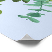 Peach Light Blue Wedding Rose Blues Poster (Ecke)