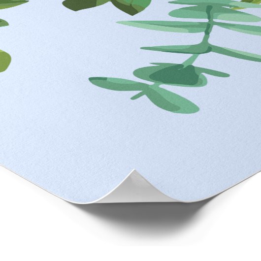 Peach Light Blue Wedding Rose Blues Poster (Ecke)