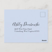 Peach Light Blue Wedding Rose Blues Postkarte (Rückseite)