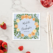 Peach Light Blue Wedding Rose Blues Serviette (Beispiel)