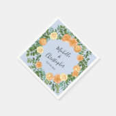 Peach Light Blue Wedding Rose Blues Serviette (Ecke)
